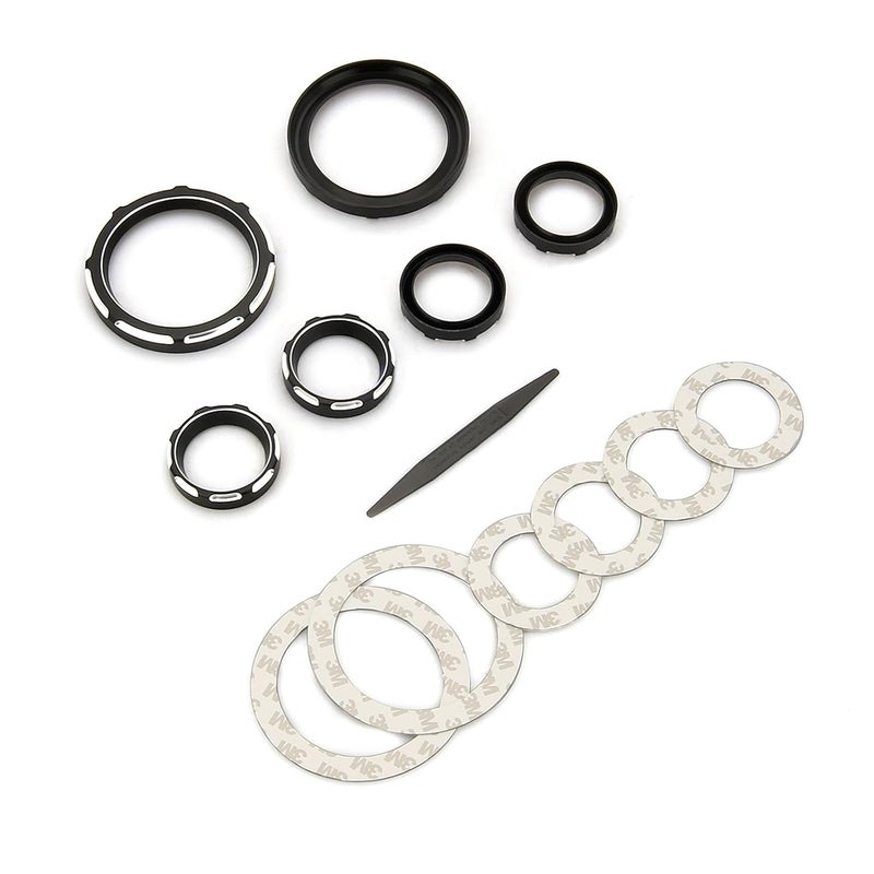ALLOYFORGE Speedometer Gauge Bezel Kit for Harley Street Glide, Electra Glide, Road Glide, Trike, 1996-2013 (Black) - Image 1